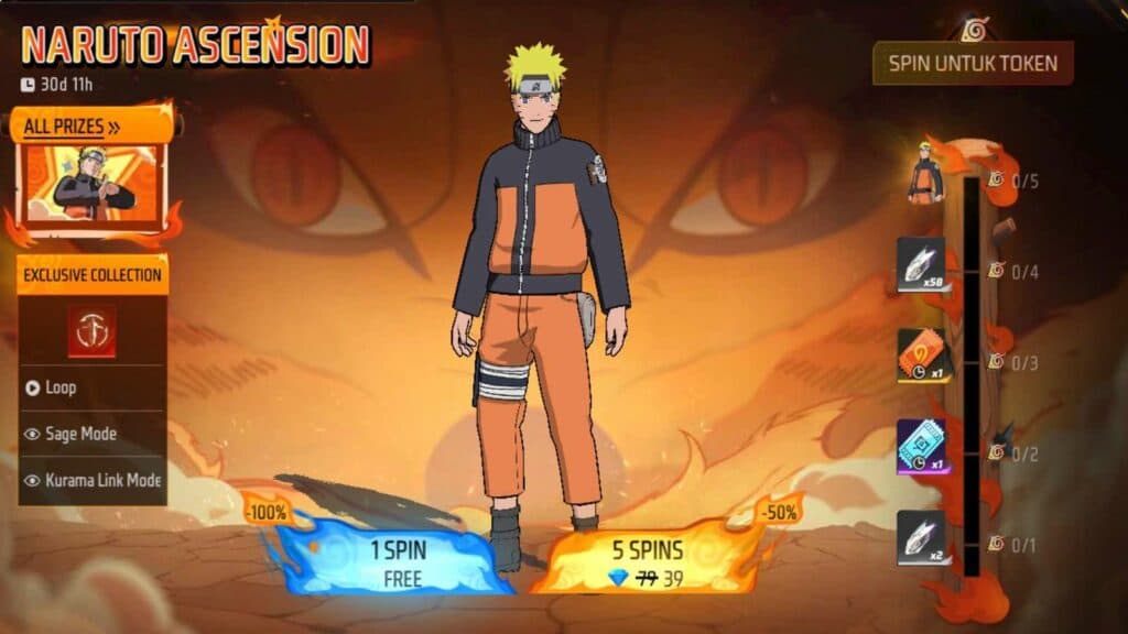 Trik Hemat Spin Skin Naruto Free Fire, Dijamin Gak Boros Diamond! 🔥🍥