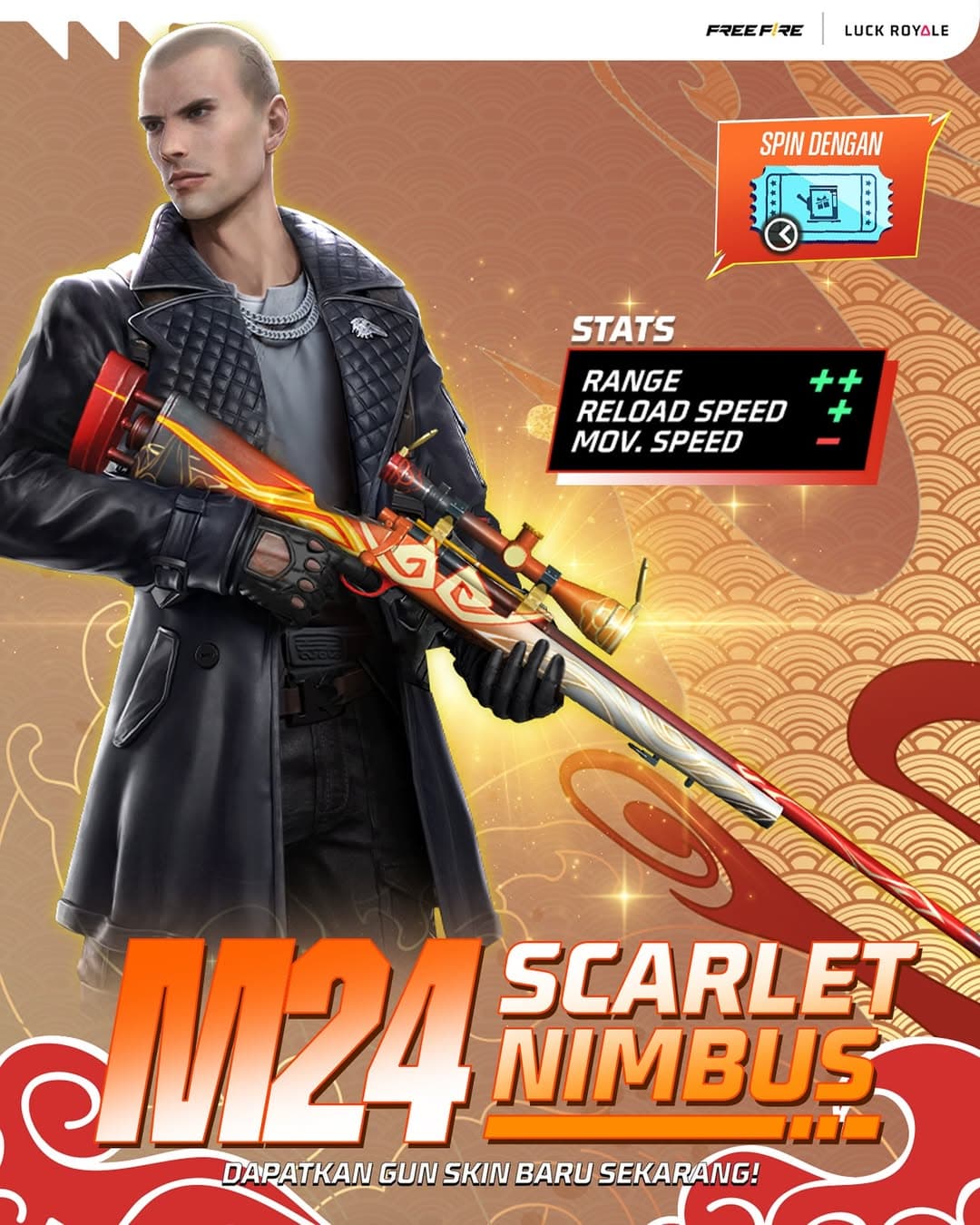 Cara Dapatkan Skin M24 Scarlet Nimbus Free Fire (FF)