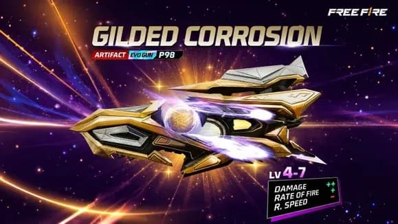 Review P90 Evo Gun FF: Gilded Corrosion – Senjata Sultan Mewah dan Mematikan di Free Fire 👑✨